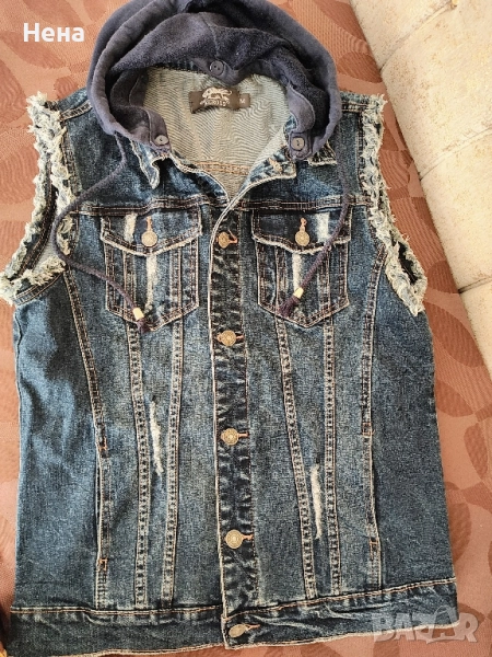 Дънков елек с качулка , снимка 1