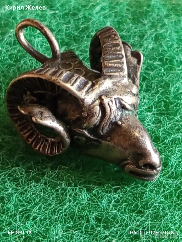 Сребърен медальон зодиакален знак ОВЕН ♈ символизира смелост, енергия, лидерство 52555, снимка 1