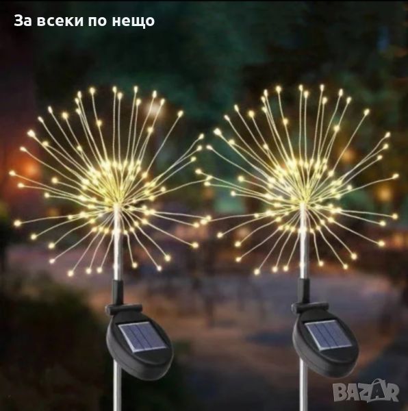 Водоустойчиви LED лампички със соларна батерия, снимка 1