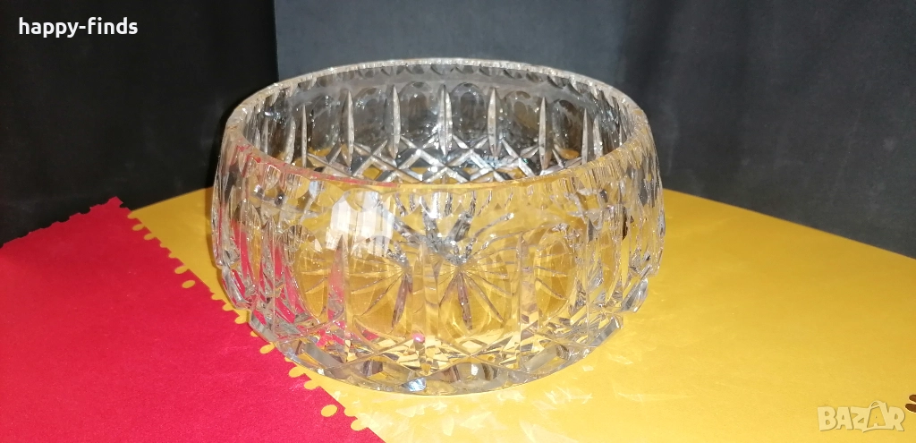 Кристална купа ръчно шлифован оловен кристал, чаши, снимка 1