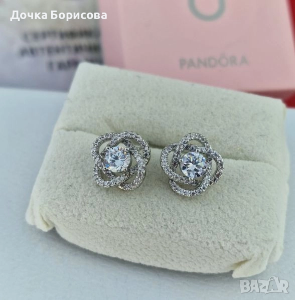 Обеци - Цветна розета , снимка 1