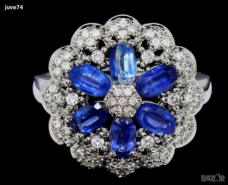 СРЕБЪРЕН ПРЪСТЕН С КИАНИТ (НЕПАЛ), снимка 1