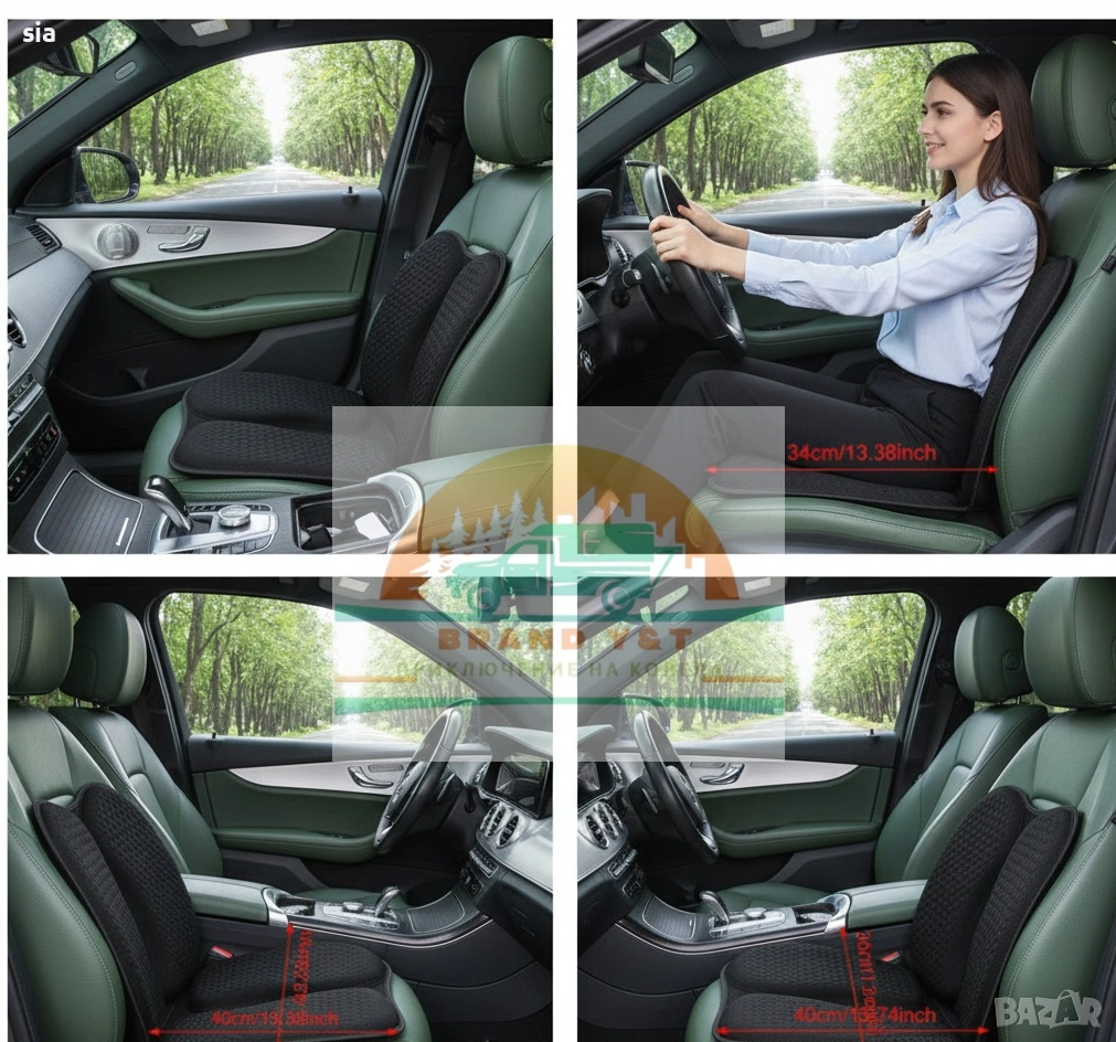 Възглавница за автомобилна седалка/ облегалка с охлаждащ TPE гел, снимка 1