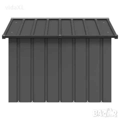 vidaXL Кучешка къща, антрацит, 116,5x103x81,5 см, поцинкована стомана (SKU:171540), снимка 2 - За кучета - 48385905