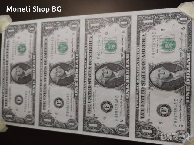 Уникално пано от 4бр. банкноти 1 долара , снимка 8 - Нумизматика и бонистика - 46475243