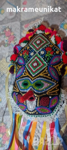 Кукерска маска, гугла, нова, Новодел, уникат, ръчна изработка , снимка 8 - Декорация за дома - 46988271