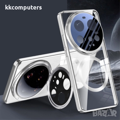 Удароустойчив Калъф с Магнит, Стойка и Скрийн Протектор за Xiaomi 15 Ultra – Черен, Сребрист, Прозра, снимка 2 - Калъфи, кейсове - 50745509