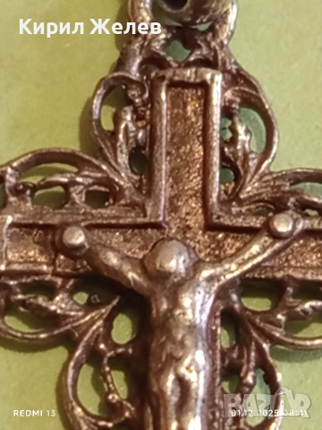 Сребърен филигранен кръст проба 925 с Разпятието на Исус Христос 51125, снимка 4 - Колиета, медальони, синджири - 52599278