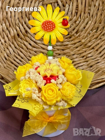 Букети от соеви цветя, снимка 2 - Декорация за дома - 53957590
