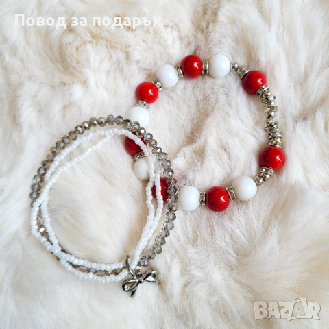 Сет гривни с елементи от неръждаема стомана , снимка 2 - Гривни - 54192691