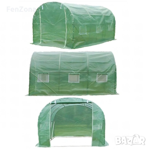 Покривало за оранжерия 3x2x2м – 2 врати ,Армирано UV , с цип и 6 прозорци (без рамка), снимка 2 - Оранжерии - 54051321