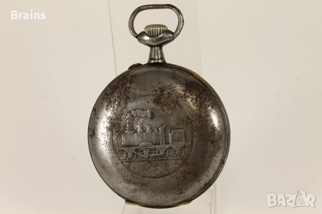 1900's Regulateur 66 мм Голям Джобен Часовник Локомотив, снимка 6 - Антикварни и старинни предмети - 51632108