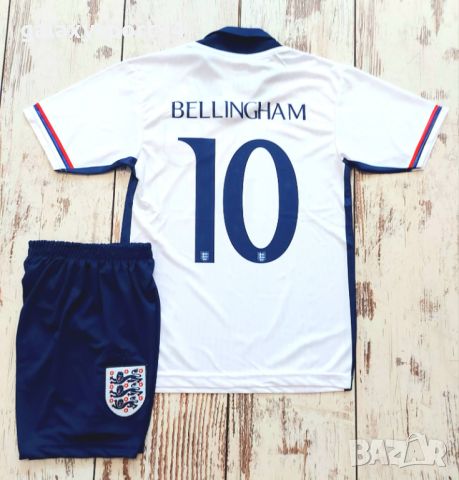Екип Джуд Белингам Belingham Англия Европейско Euro 24 бял цвят, снимка 2 - Футбол - 45195515