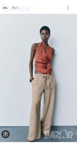 ZARA Дамски панталон от лен