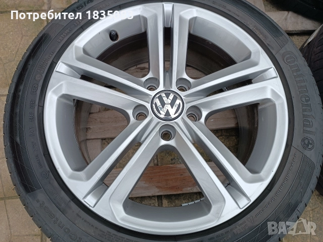 Лети джанти 17ки 5х112 VW + летни гуми 235/45/17 Continental, снимка 5 - Гуми и джанти - 52816019