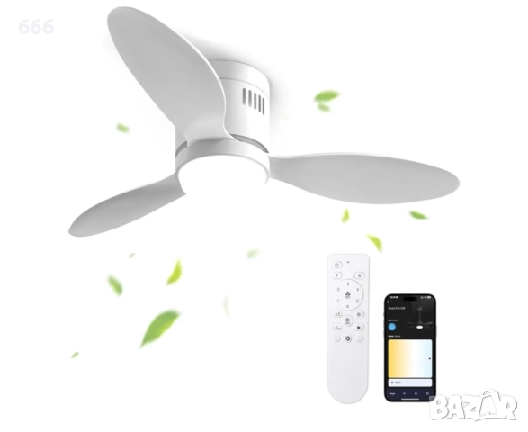 Таванен вентилатор със светлини и дистанционно управление