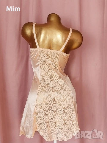 XS /S Розова нощница от сатен и дантела , снимка 6 - Нощници - 53842970