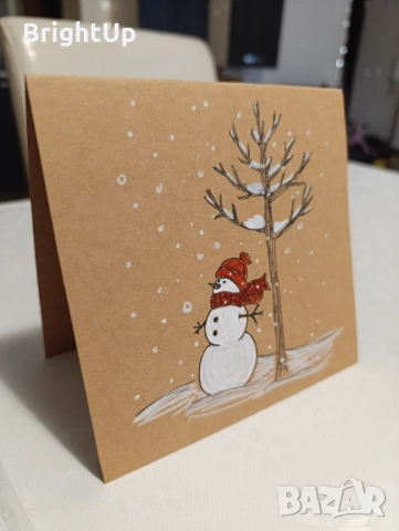 Ръчно рисувани коледни картички, снимка 11 - Коледни подаръци - 52499715