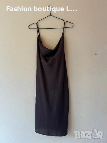 Сатенена кафява рокля с кръстосани презрамки на гърба с регулируема дължина S / M размер 🤎🤎🤎🤎🤎