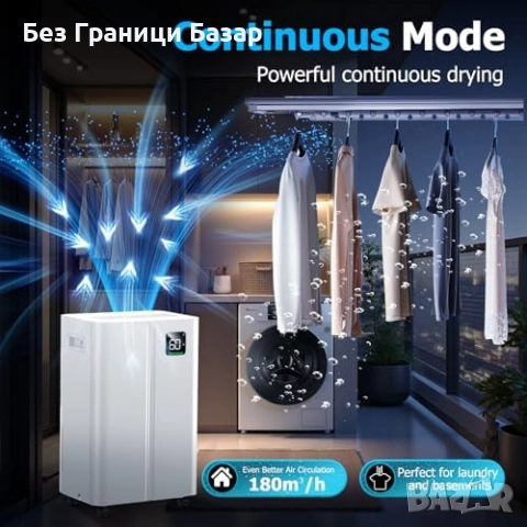 Нов Обезвлажнител 20L/ден с непрекъснат дренаж и тих режим уред влага, снимка 5 - Други стоки за дома - 52840012