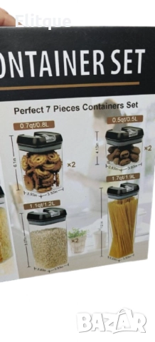 Комплект от 7 херметични контейнера – сигурно съхранение и перфектна организация, снимка 4 - Други - 52716353