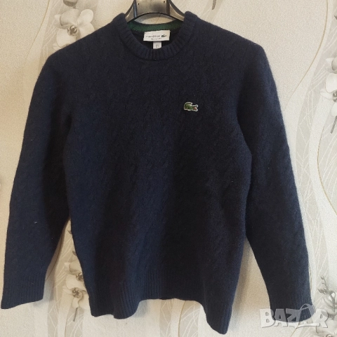 оригинален Винтидж вълнен пуловер Lacoste от 2000-те ,размер XS-S, снимка 2 - Пуловери - 52439286