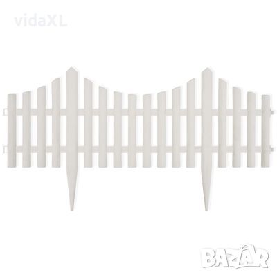 vidaXL Палисада, 17 части, 10 м, бяла(SKU:41227