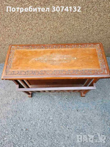 Ръчно изработена стойка/ масичка с дърворезба, снимка 3 - Декорация за дома - 49754378