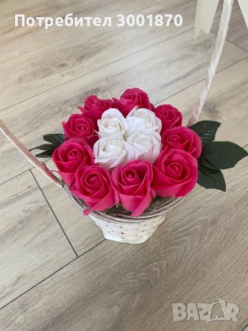 Аранжирани сапунени рози в кутии букет в кутия подарък цветя, снимка 2 - Декорация за дома - 45714912
