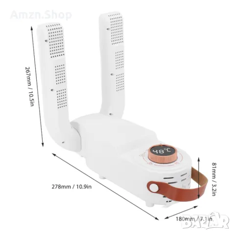 Сушилня за обувки сгъваема преносима сушилня за боти ботуши ски обувки регулируема поставка и таймер, снимка 7 - Други стоки за дома - 47503528