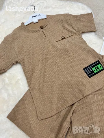 Комплект за момчета в тъмно бежово, снимка 2 - Комплекти за бебе - 49351112