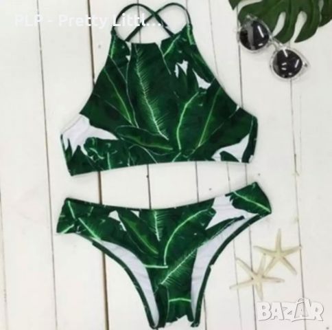 Дамски бански сет от две части Зелен, снимка 2 - Бански костюми - 45830530