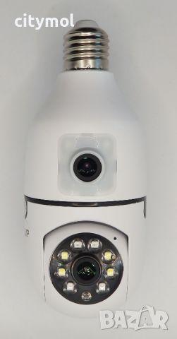 Двойна PTZ Wi Fi камера, Dual  Lens  6 Mpx, Full HD, SD слот, LED лампа, 360°, нощно виждане, снимка 4 - IP камери - 46059991