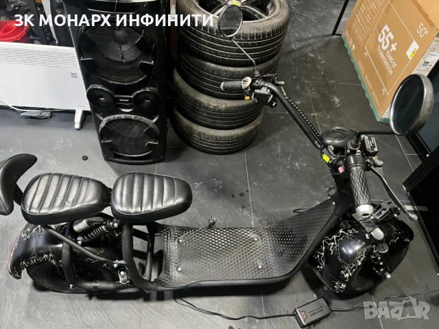 Електрически Скутер HARLEY стс зарядно /спукана задна гума/