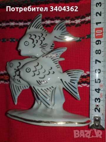 Уникална и много рядка фигура статуетка риби - порцелан, снимка 5 - Антикварни и старинни предмети - 50851578