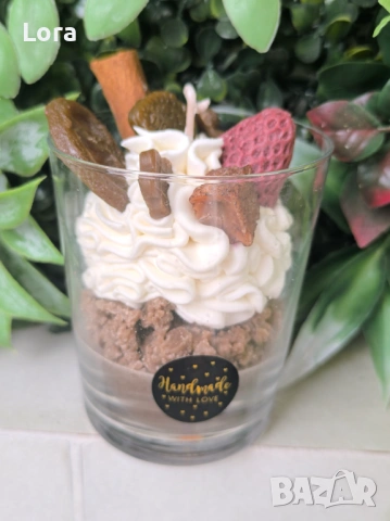 Ароматна свещ, шоколадов десерт, аромат шоколад, снимка 2 - Декорация за дома - 53565737