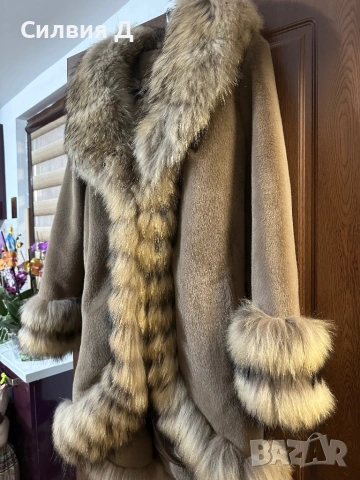 Ново палто алкантра и лисица, снимка 4 - Палта, манта - 53989440