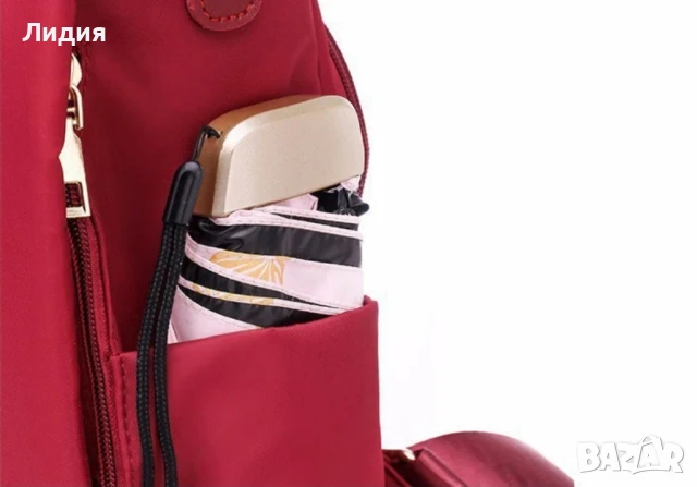 Нова свежа дамска текстилна раница за всекидневна употреба в червен цвят , снимка 3 - Чанти - 51203933