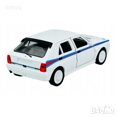 Метална количка Lancia Delta HF Integrale Evoluzione / Ланчия, WELLY, мащаб 1:34, бял цвят,43831, снимка 2 - Колекции - 47762203