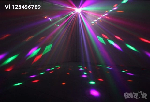 Мощна LED лазерна светкавица диско двойна пеперуда светлина , снимка 10 - Други - 53753105