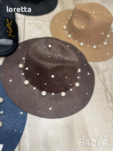 Калбойски шапки с перли , снимка 8 - Шапки - 54167249