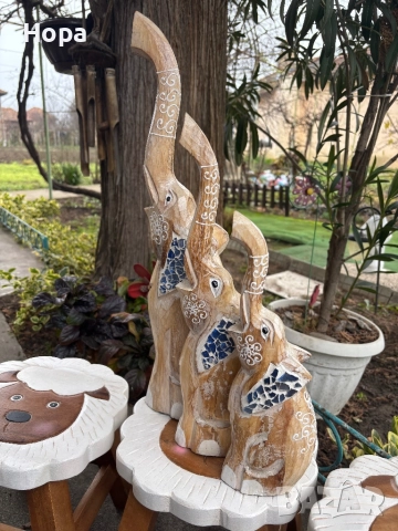 Слонче от дърво, снимка 3 - Декорация за дома - 52796772