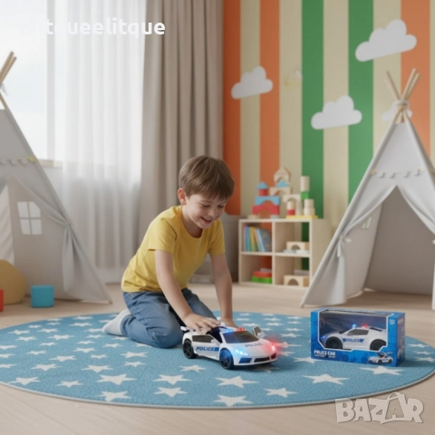 Полицейска кола със светлини и звук POLICE CAR, снимка 6 - Коли, камиони, мотори, писти - 52228486