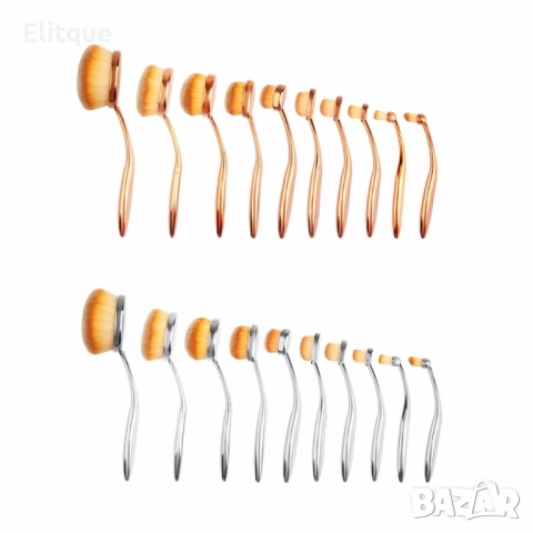 Овални четки за грим 10 броя Шенжен Aishangmei Козметика HZS63, снимка 8 - Други - 52820412