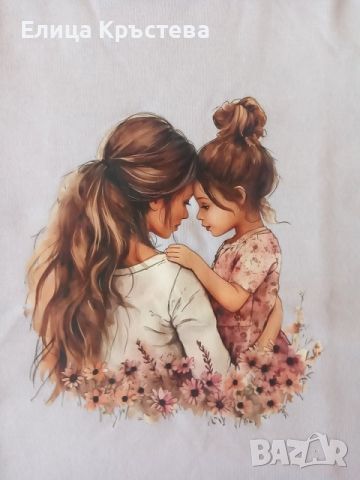 Сладка тениска с щампа с мотиви на мама и дъщеря, снимка 2 - Детски тениски и потници - 45702913