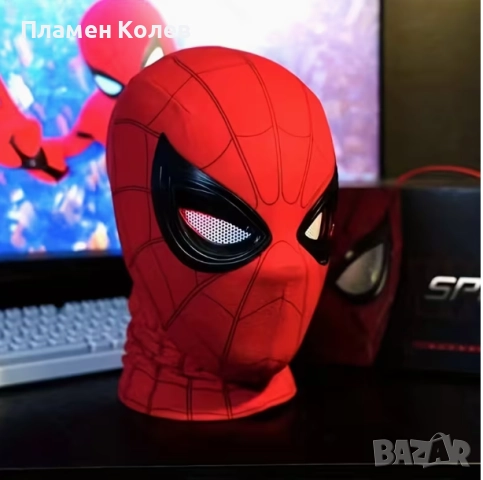 Официална маска за костюм за мъже на Marvel Iron Man & Spider-Man. Маската е многоцветна и подходяща, снимка 2 - Други - 52513825