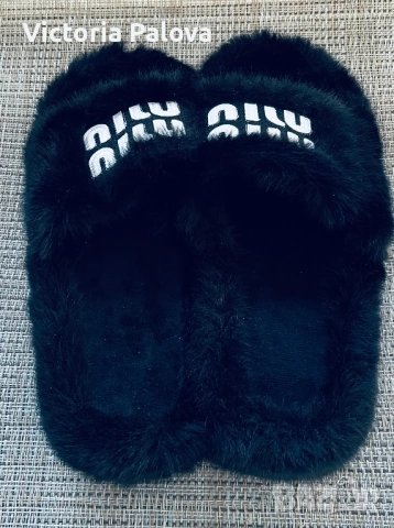 Луксозни пухкави чехли Miu Miu Style с платформа 4 см, снимка 6 - Чехли - 53777632