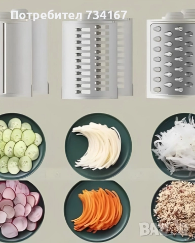 Мултифункционална електрическа резачка-ренде за зеленчуци, снимка 5 - Други - 52475426