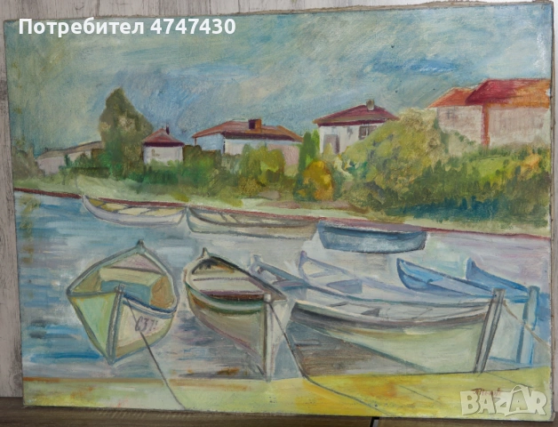 Петър Ненов маслени бои пейзаж, снимка 2 - Картини - 53619815