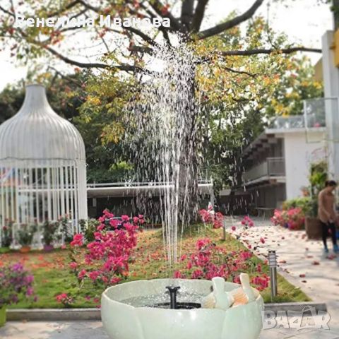 Соларен фонтан с три режима на разпръскване на водата, снимка 3 - Градински мебели, декорация  - 45579744